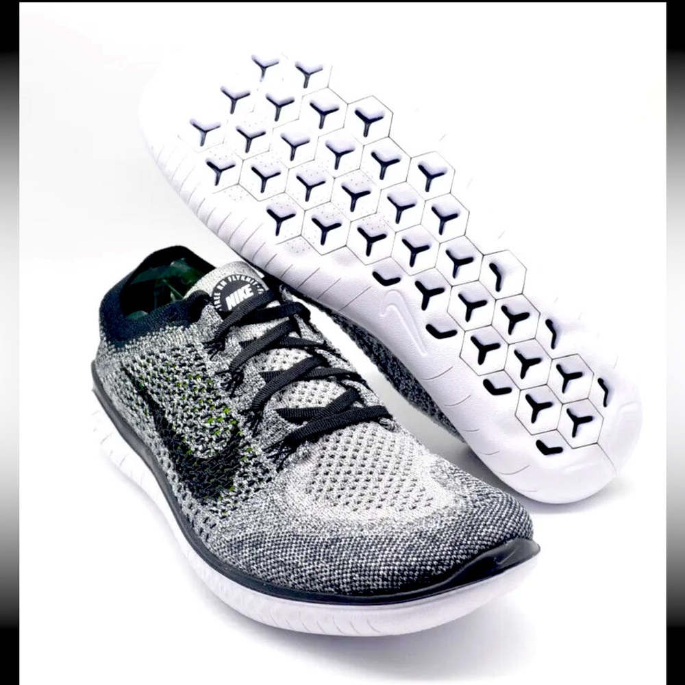 Nike Free RN Flyknit 2018 Shoes "Oreo" White Black Mens [942838-101] Multi Size